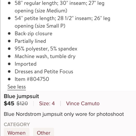 Vince Camuto jumpsuit - Picture 2 of 2